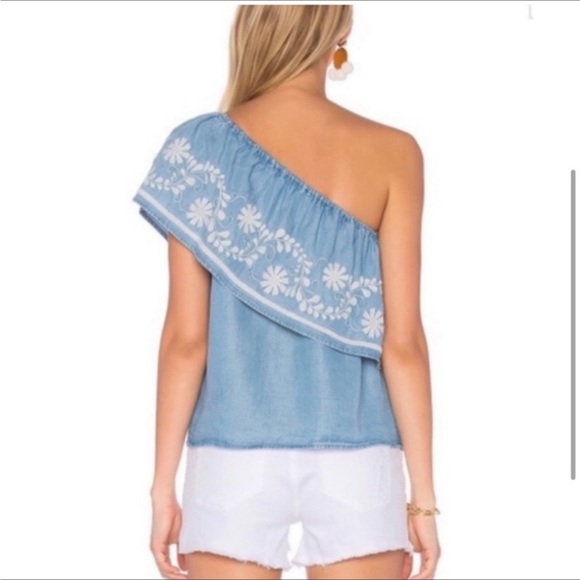 Rebecca Minkoff Flower Summer Top One Shoulder - Picture 3 of 6